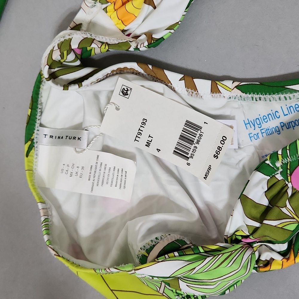 NWT Trina Turk Tropical Print Tankini Top and Bottom Set. Size 4 - Picture 12 of 12